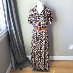 H&M Leopard Print Maxi Dress with Belt